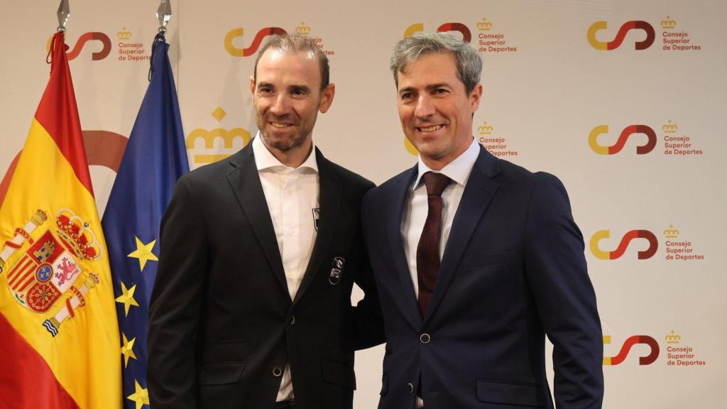 Alejandro Valverde y José Vicioso, en la sede del Consejo Superior de Deportes.