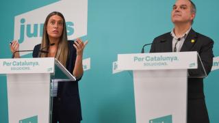 Miriam Nogueras y Jordi Turull, este sábado ante el Consell Nacional de Junts.