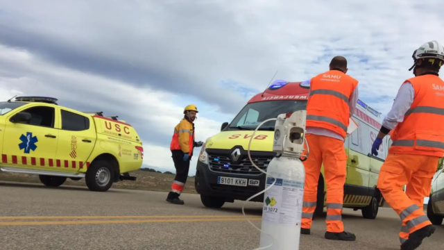 Servicios sanitarios en carretera, en imagen de archivo.