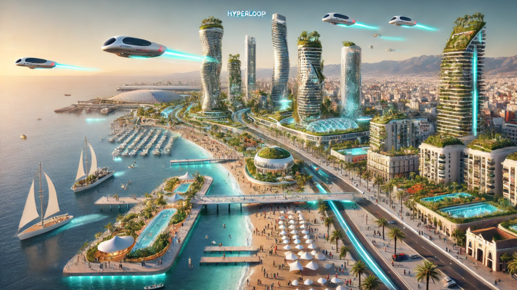 Imagen simulada de cómo será Málaga en 2075, según ChatHPT.