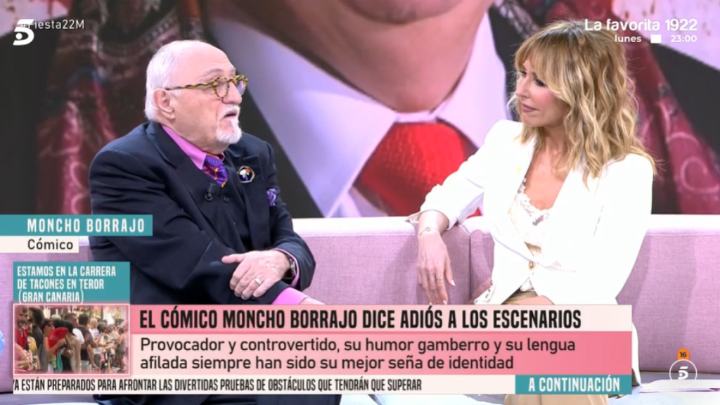 Moncho Borrajo, en su charla con Emma  García en el plató de 'Fiesta'.