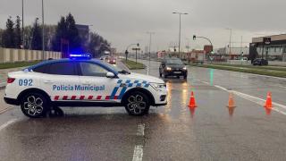 Cortados los accesos de la VA-20 desde la avenida de Burgos por la lluvia