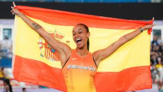 La gallega Ana Peleteiro en el Euro Indoor de Apeldoorn.
