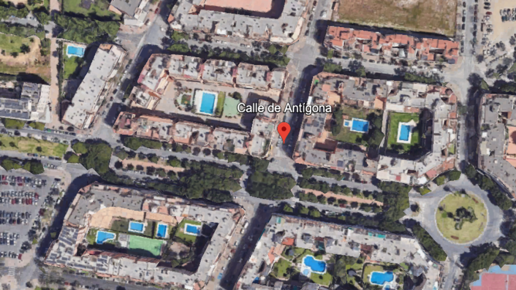 Localización de la calle Antígona.