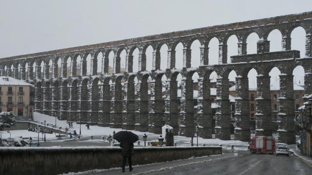 Imagen de archivo de una nevada en Segovia