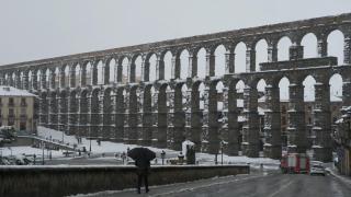 Imagen de archivo de una nevada en Segovia