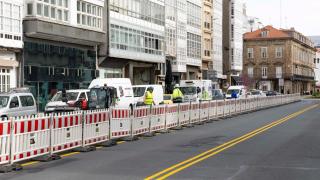 Obras de los Cantones, en A Coruña.