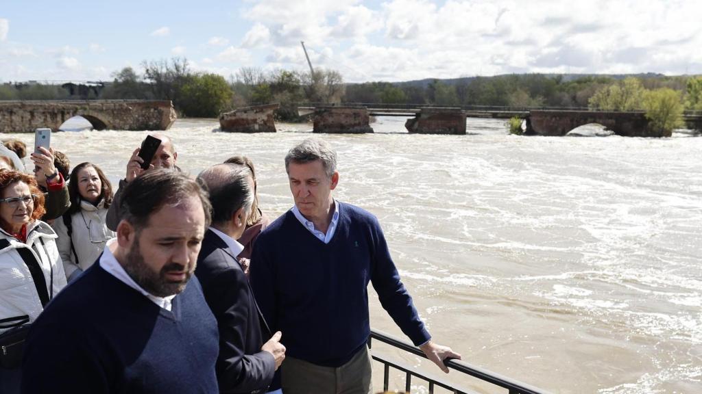 El presidente del Partido Popular, Alberto Núñez Feijóo, durante su visita a Talavera de la Reina.