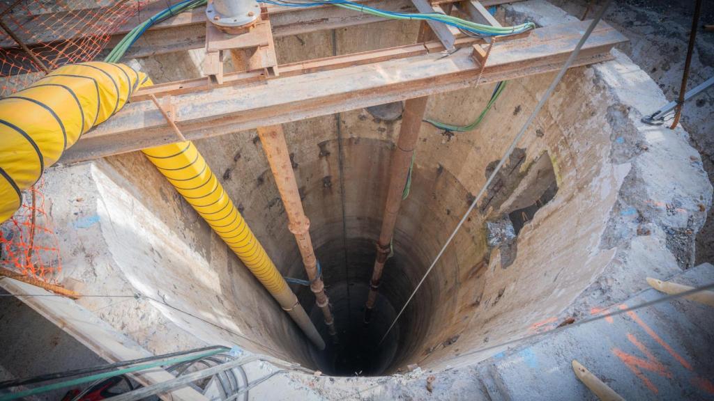 Imagen de las obras en uno de los pozoso.