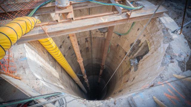 Imagen de las obras en uno de los pozoso.