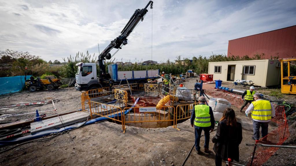Obras en los pozos del Guadalhorce.