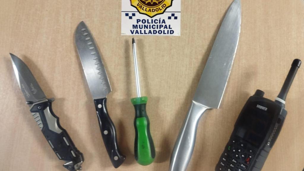 Cuchillos requisados por la Policía Municipal de Valladolid