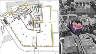 Planos del proyecto e imagen del edificio