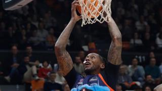 Momento del Básquet Coruña en la final en Valencia