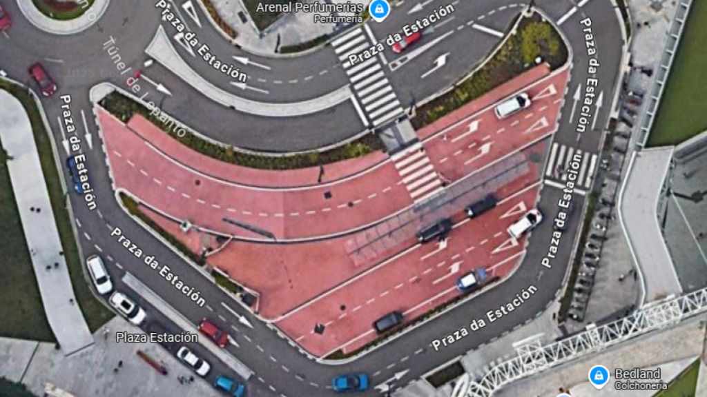 Imagen aérea de la Plaza de la Estación, Vigo