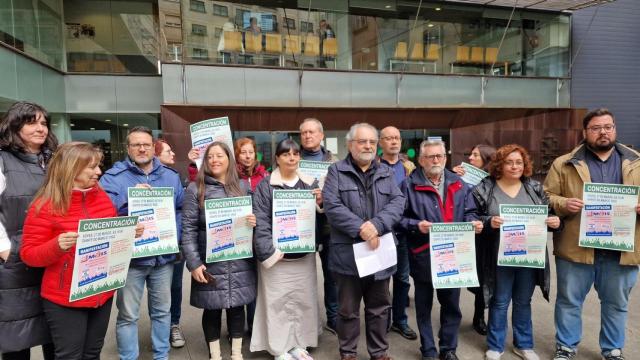 Rueda de prensa de SOS Sanidad Pública en Vigo.