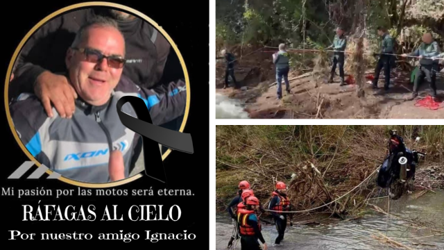 Una imagen homenaje de los motoristas a Ignacio, que está difundiéndose en Facebook por grupos de moteros e imágenes del operativo.