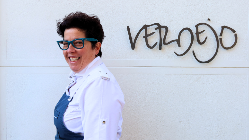 Marian Reguera en su Taberna Verdejo.