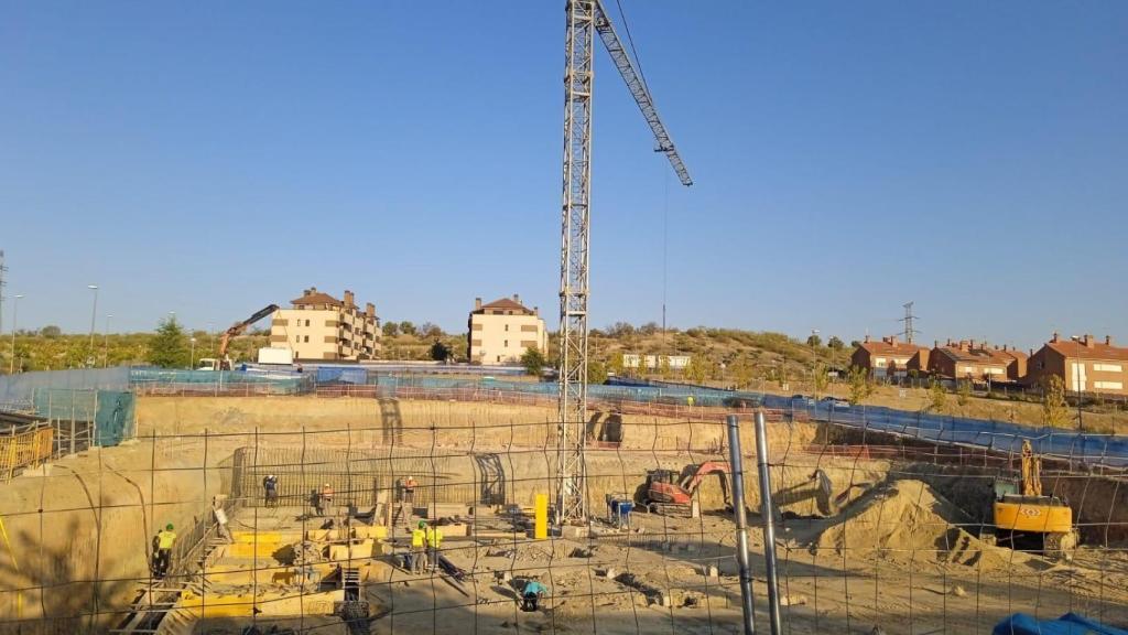 Una de las obras en las que trabajó Iván, gruista de una empresa en Madrid.