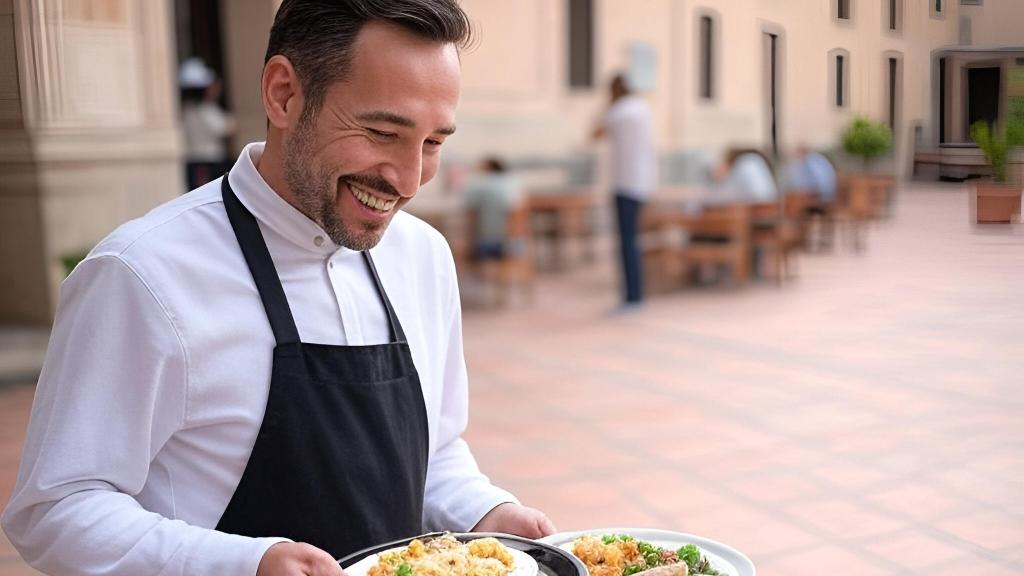 Imagen de archivo de un camarero.