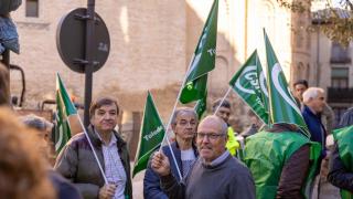 Varios delegados sindicales de CSIF durante una concentración en Toledo.