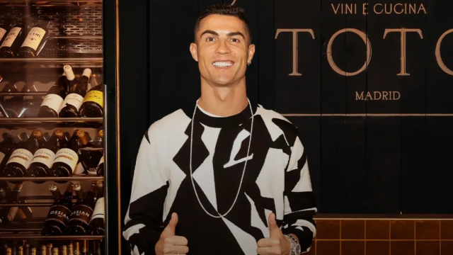 Cristiano Ronaldo en su restaurante de Madrid.