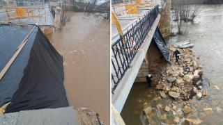 Imágenes del puente de San Esteban de Gormaz (Soria) tras iniciarse los trabajos de reconstrucción.