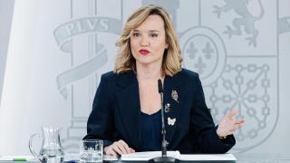 La ministra Portavoz, Pilar Alegría, durante la rueda de prensa posterior al Consejo de Ministros.