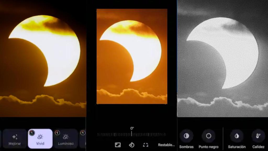 Editando una imagen en Google Fotos