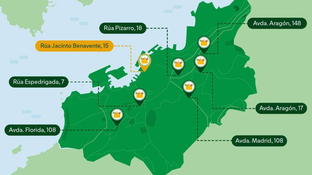 Mapa tiendas de Vigo