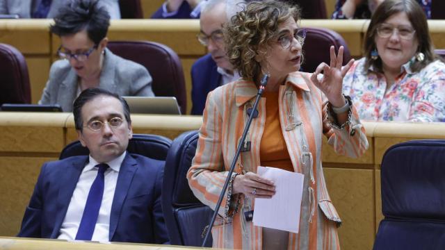 La vicepresidenta primera, María Jesús Montero, este martes en el Senado.