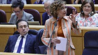 La vicepresidenta primera, María Jesús Montero, este martes en el Senado.