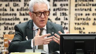 El Decano del Colegio de Ingenieros de Caminos, Canales y Puertos de la Comunitat Valenciana, Javier Machí, este martes en el Senado.