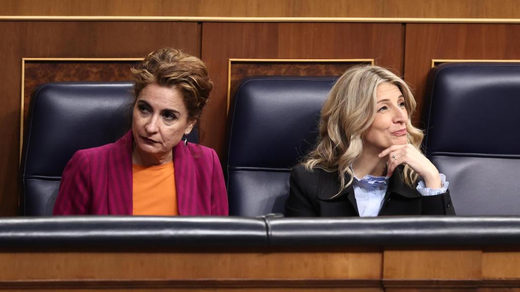 María Jesús Montero y Yolanda Díaz, el pasado jueves en el Congreso de los DIputados.