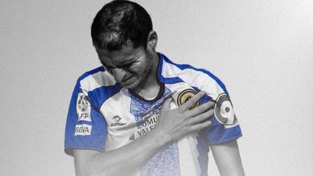 Cartel del Hércules para el partido con imagen del Diario Información.