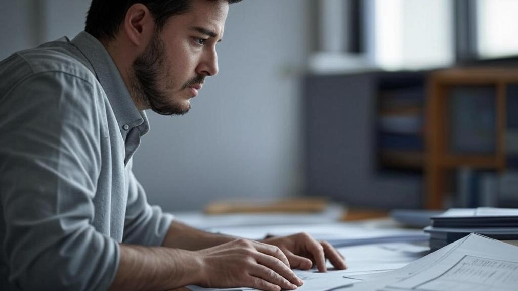 Un trabajador estudiando su situación en el SEPE.