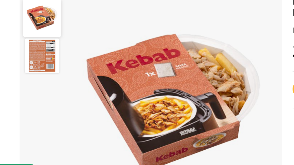 Patatas fritas con carne kebab.