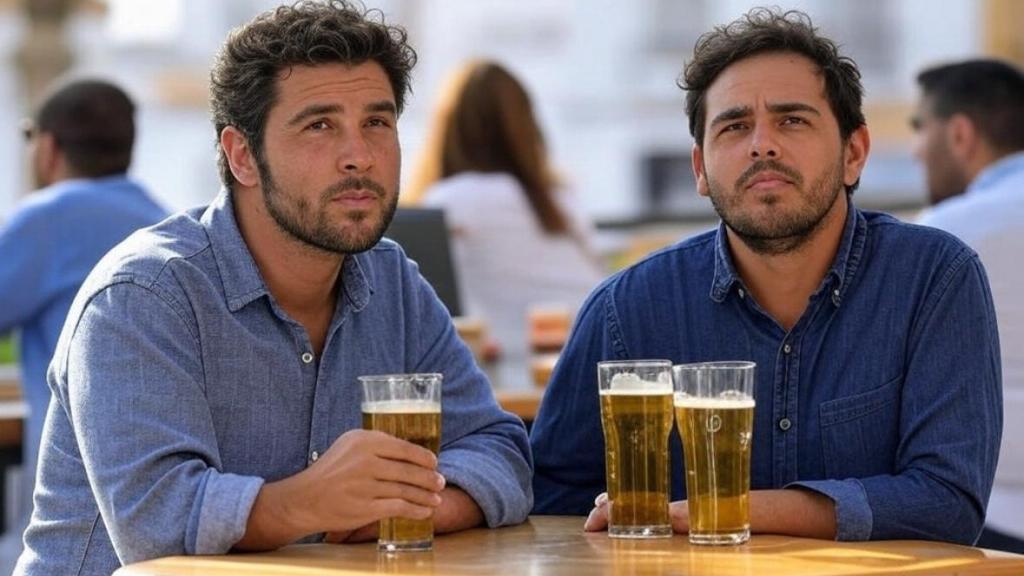 Dos amigos despistados en un bar.