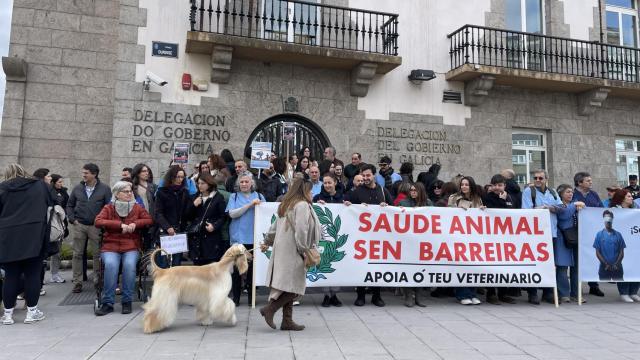 Los veterinarios se concentran de nuevo en A Coruña contra la nueva ley de fármacos
