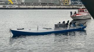 Imagen grabada por la UCO del narcosubmarino.