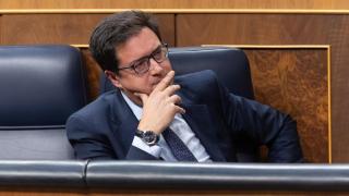 El ministro para la Transformación Digital y de la Función Pública, Óscar López, durante la sesión plenaria del Congreso de los Diputados del 25 de marzo de 2025.