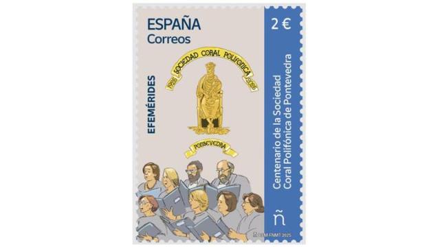 La Coral Polifónica de Pontevedra celebra su centenario con un sello conmemorativo