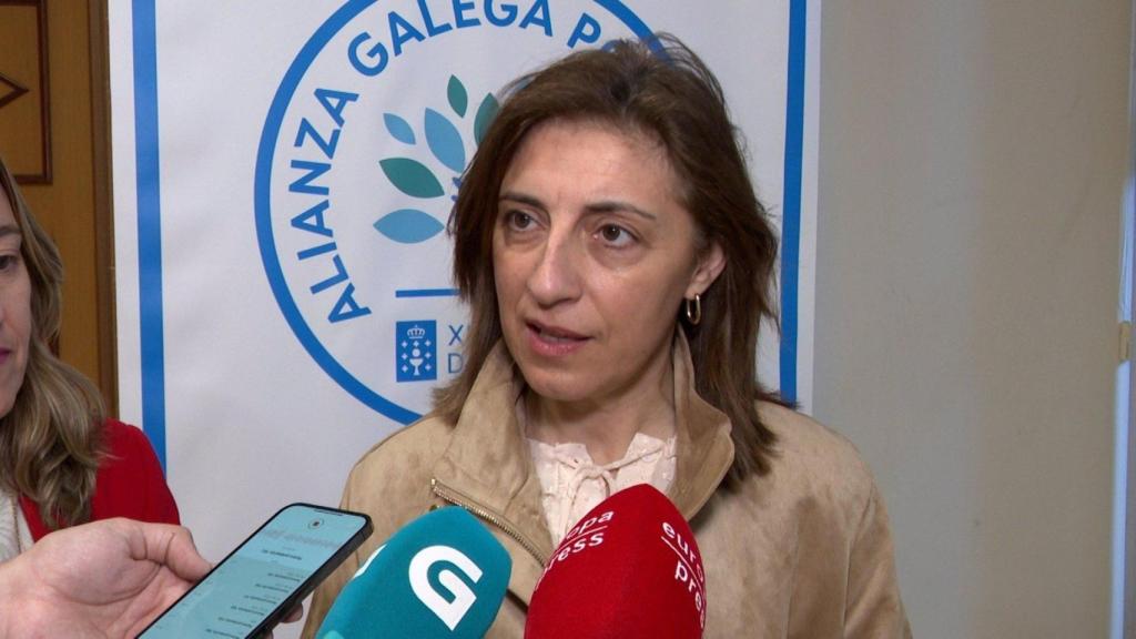 La Conselleira de Medio Ambiente e Cambio Climático, Ángeles Vázquez, en rueda de pernsa a 26 de marzo de 2025