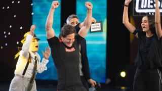 Gotzon Mantuliz, al ser proclamado ganador de ‘El Desafío’.