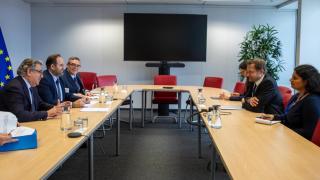 Reunión entre Paco Núñez y Christophe Hansen en Bruselas. Foto: PP CLM.