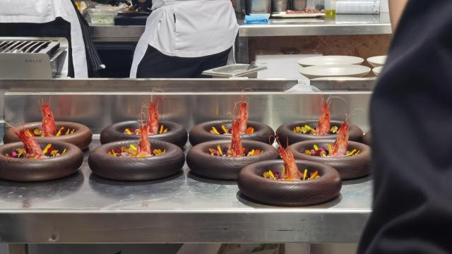 Una de las propuestas del concurso de la cocina creativa de gamba roja de Dénia.