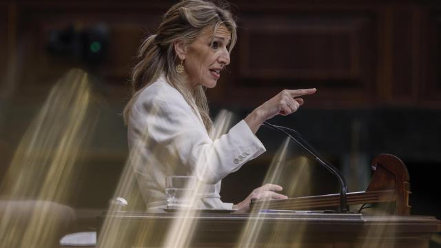 La vicepresidenta segunda del Gobierno, Yolanda Díaz, este miércoles en el Congreso.