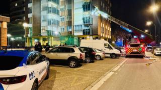 Bomberos y Policía Local en el lugar del incendio