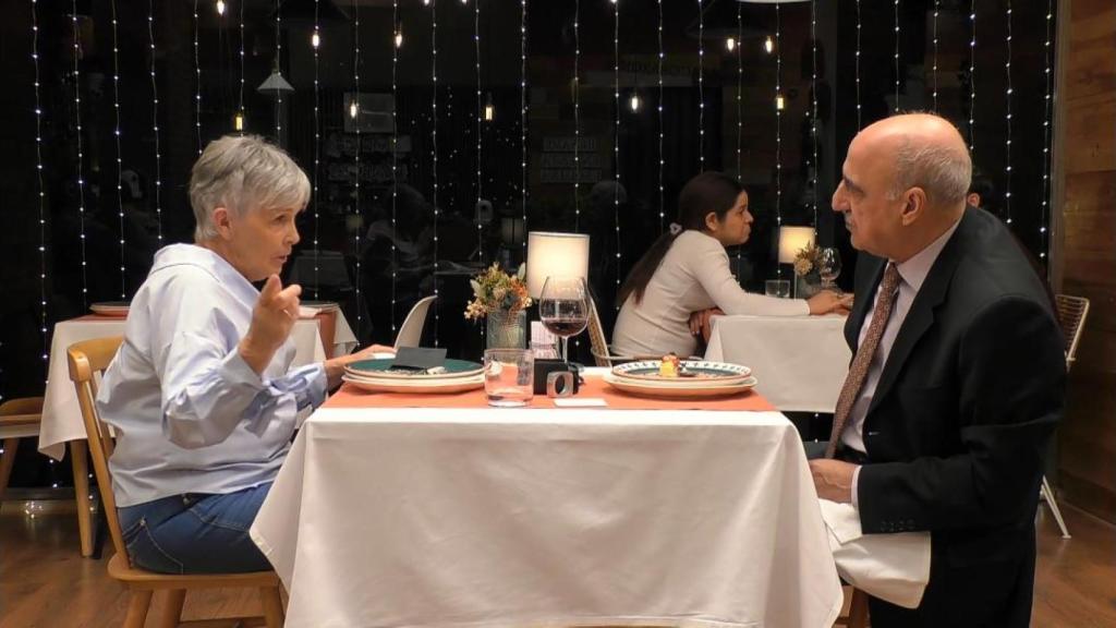 Momento de la cita entre Consuelo y Vicente, en 'First Dates'