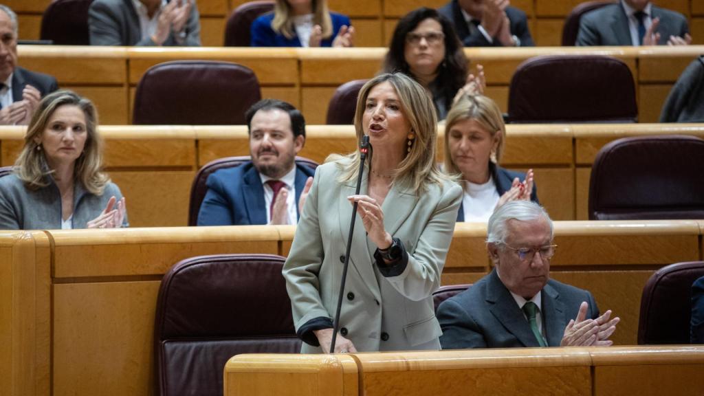 Alicia García, portavoz del PP en el Senado, durante un pleno de la Cámara Alta.